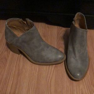 Gray ankle booties